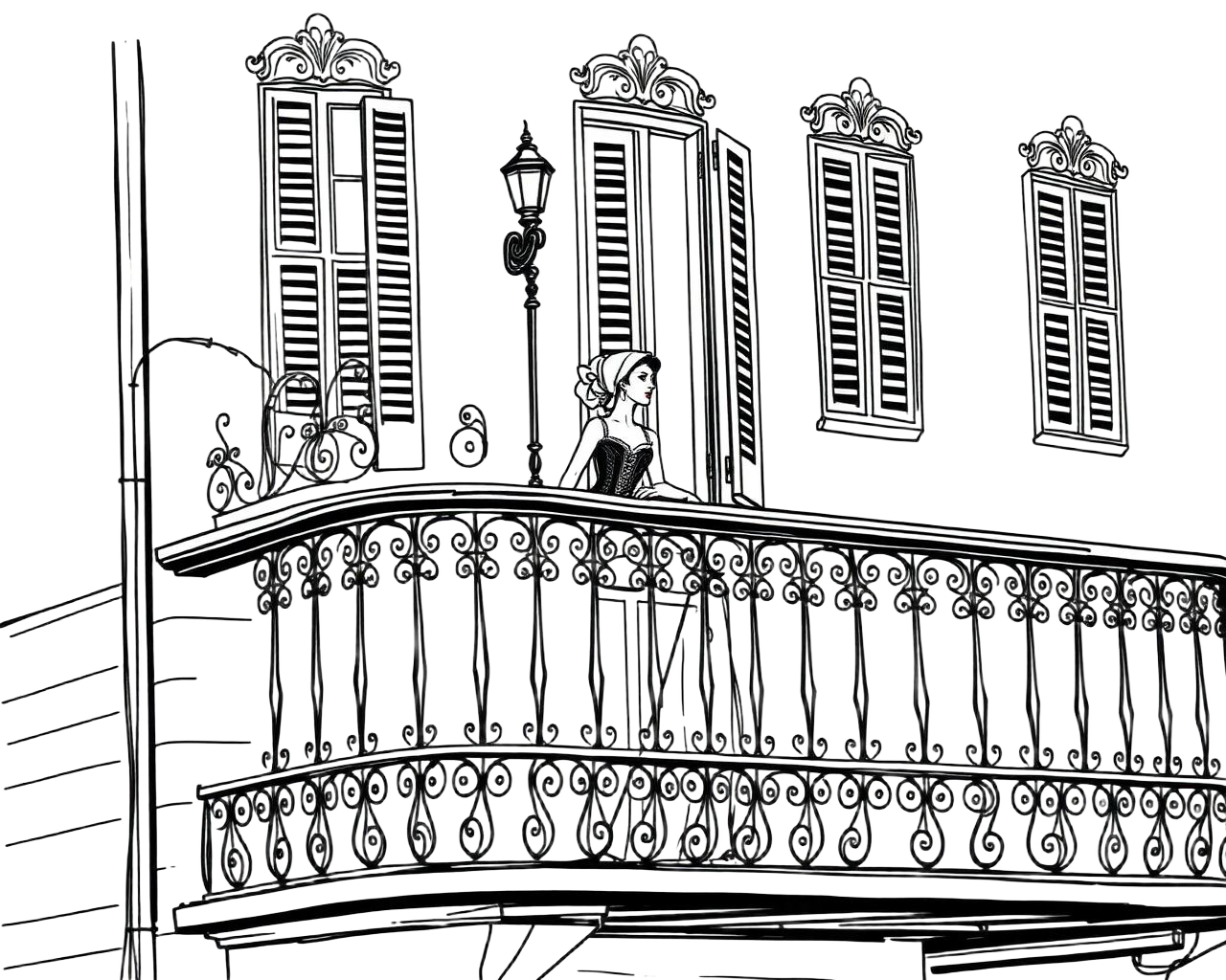 Storyville parlor balcony, New Orleans c. 1900